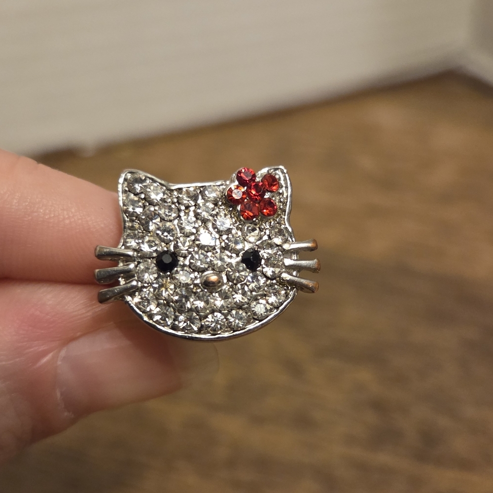 Hello Kitty Rhinestone Adjustable Ring